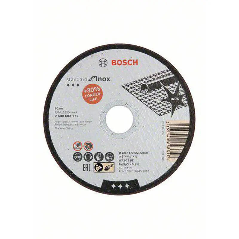 Cutting Disc Standard for Inox 125x1.6x22.23mm