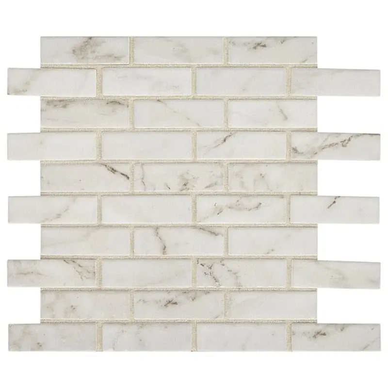 American Olean Marble Manor Calacatta 12-in x 12-in Glossy Ceramic Marble Brick Wall Tile (0.88-sq. ft/ Piece)