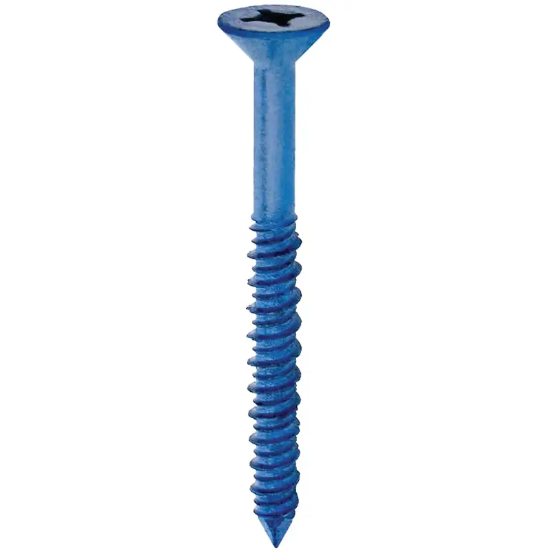 COBRA ANCHORS 622T Screw, 3/16 in Thread, 2-1/4 in L, Flat Head, Phillips, Robertson Drive, Steel, Fluorocarbon-Coated