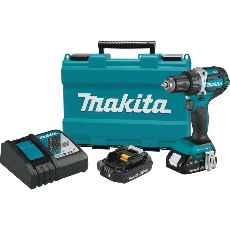 18-Volt LXT Lithium-Ion Compact Brushless Cordless 1/2 in. Driver-Drill Kit w/ (2) Batteries (2.0Ah), Charger, Hard Case2 Batteries & Charger Included / 3.4