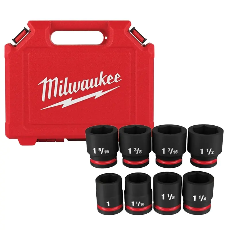 Milwaukee SHOCKWAVE Impact Duty Series 49-66-7017 Socket Set, Steel, Specifications: 3/4 in Drive