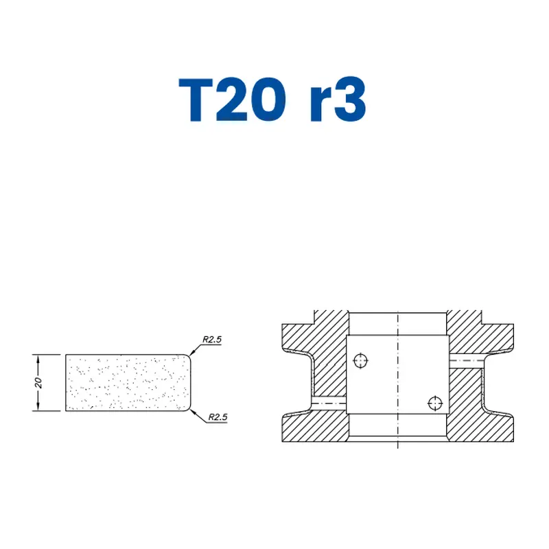 T20 r3(20mm Eased Top & Bottom r2.5)EHS Kit (All materials high speed) / 1