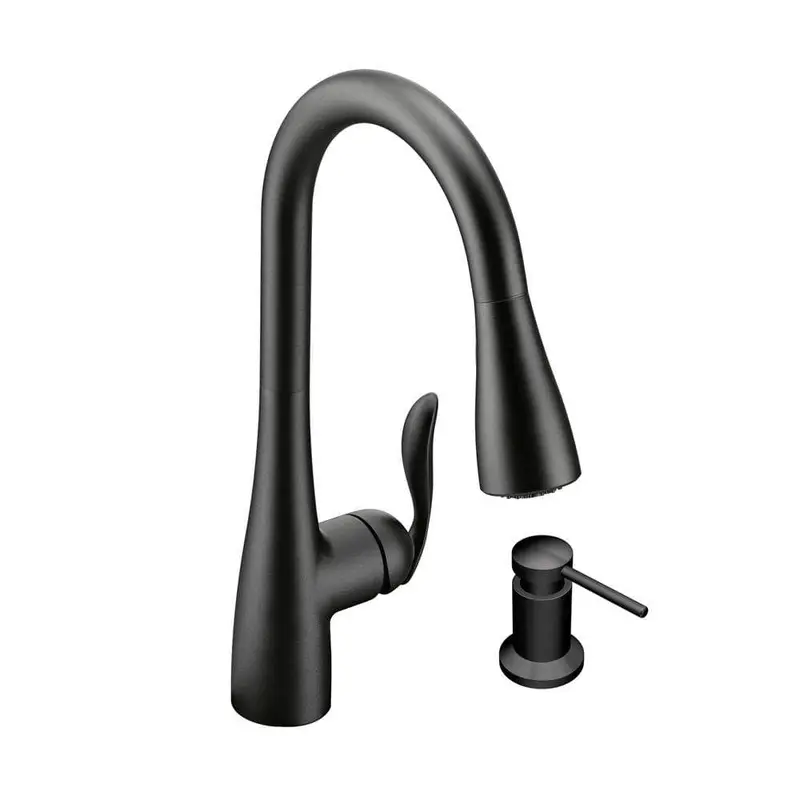 Arbor Single-Handle Pull-Down Sprayer Kitchen Faucet with Reflex and Soap/Lotion Dispenser in Matte BlackMatte Black / 8.55 / No Sensor