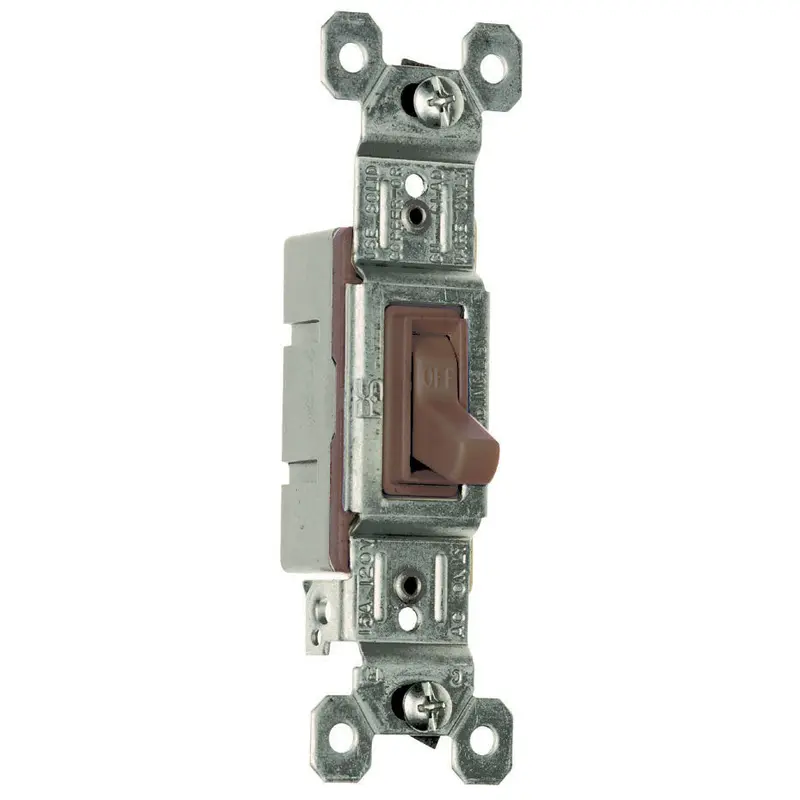 Pass & Seymour Trademaster Grounding Toggle Switch 15A 120 V Brown