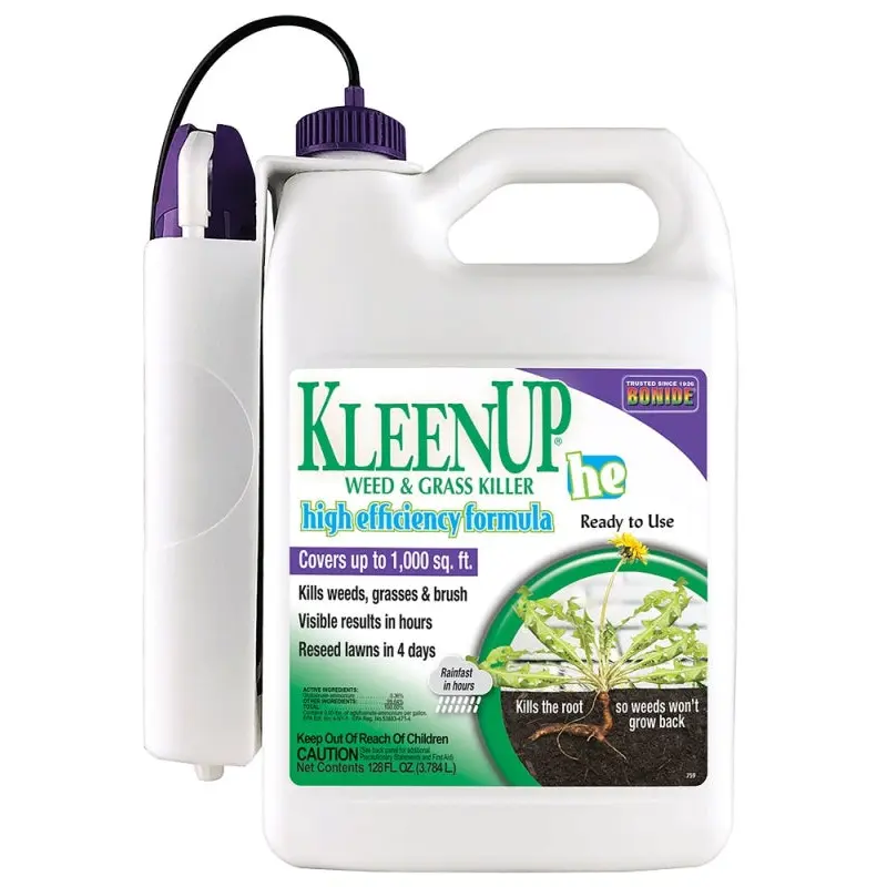 Bonide KleenUp he 759 Weed and Grass Killer Ready-to-Use with Power Wand, Liquid, Off-White/Yellow, 1 gal