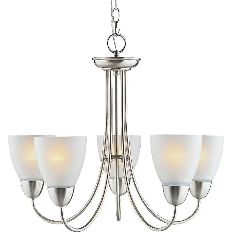 Boston Harbor A2242-6 Chandelier, 120 V, 60 W, 1-Tier, 5-Lamp, A19/CFL Lamp, Metal Fixture