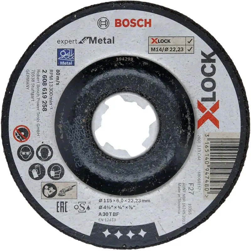 Grinding Disc X-LOCK Expert for Metal 115x6x22.23 Depressed Grinding