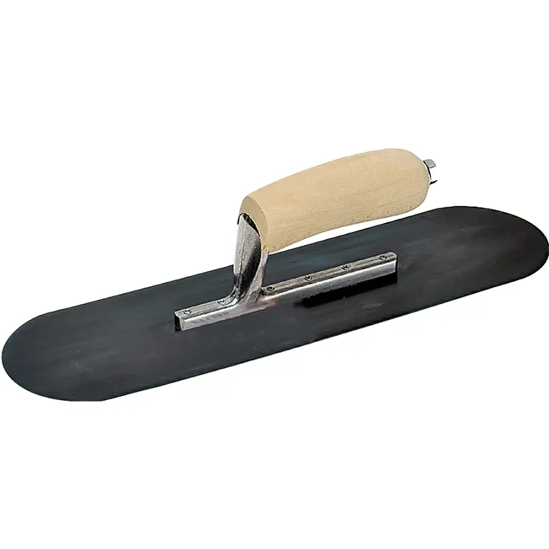 QLT PT164B Pool Trowel, Steel Blade, Comfort Grip, Curved Handle, Wood Handle, 4-1/2 in OAW