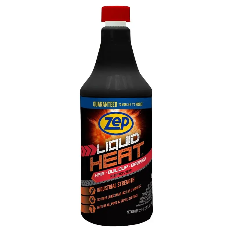 Zep ZULH34 Drain Opener, Liquid, Light Yellow, Chlorine, Slight, 1 qt