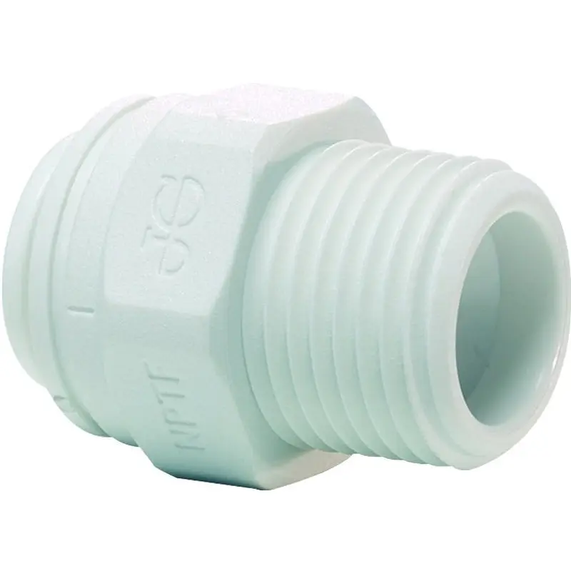 John Guest PP011223WP Pipe Connector, 3/8 in, FNPT, Polypropylene, 150 psi Pressure