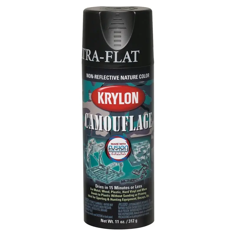 Krylon K04290777 Camouflage Spray Paint, Flat, Camouflage Black, 12 oz