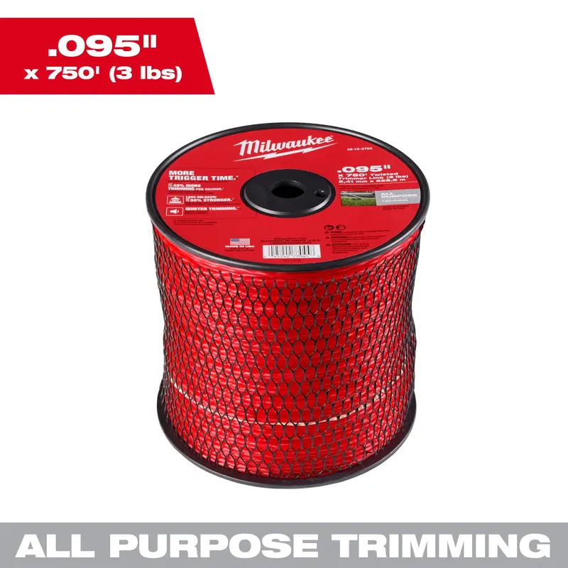 Milwaukee 49-16-2783 .095" x 750 (3 lbs.) Twisted Trimmer Line