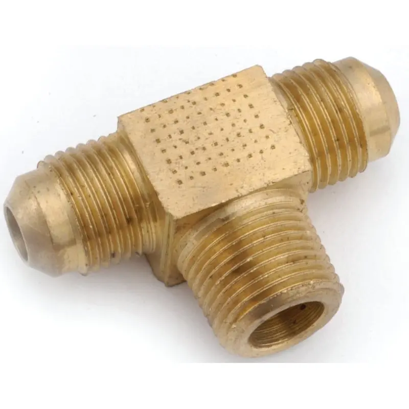 Anderson Metals 754045-0606 Tee, 3/8 in, Flare x Flare x MPT, Brass
