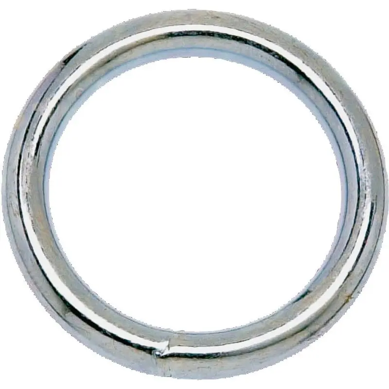 Campbell T7665001 Welded Ring, 200 lb Working Load, 2 in ID Dia Ring, #7B Chain, Steel, Nickel-Plated