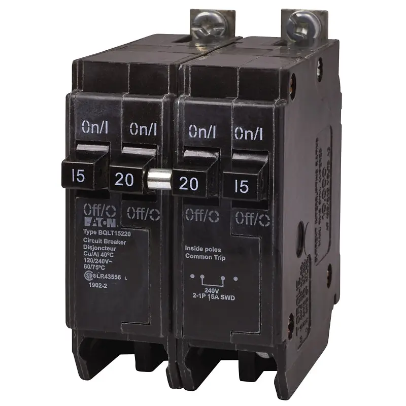 Eaton BQLT15220 Replacement Classic Circuit Breaker, Quad Type BQL, 15 to 20 A, 4-Pole, 120/240 VAC, Independent Trip