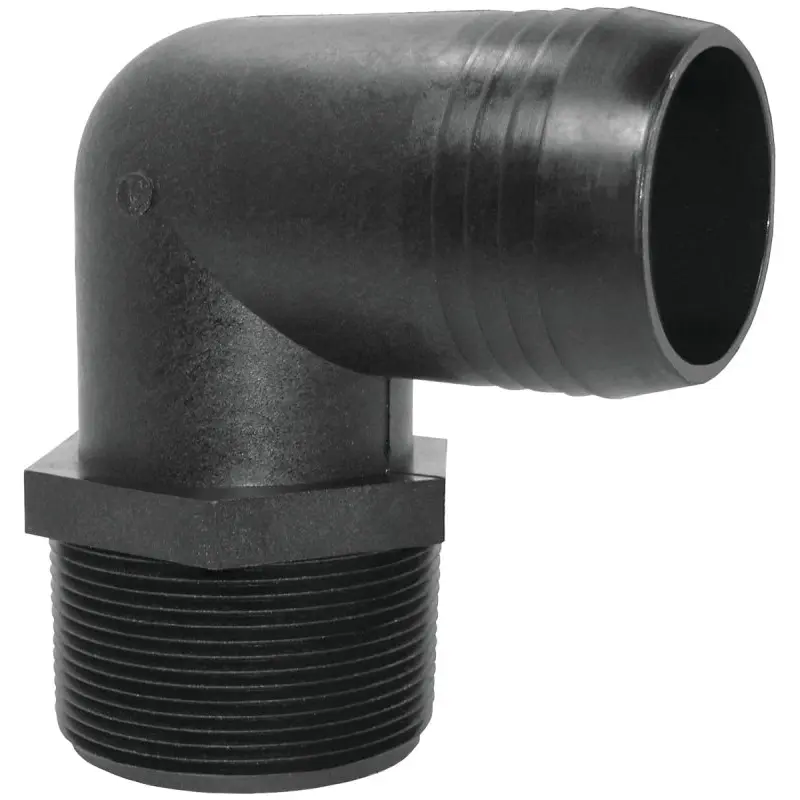 Green Leaf EL1212P Hose to Pipe Elbow, Polypropylene, Black