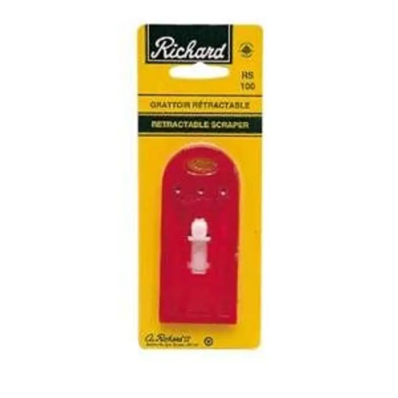 Hyde RS-100 Scraper, 2-1/2 in W Blade, 1-Edge, Razor, Retractable Blade, Plastic Handle