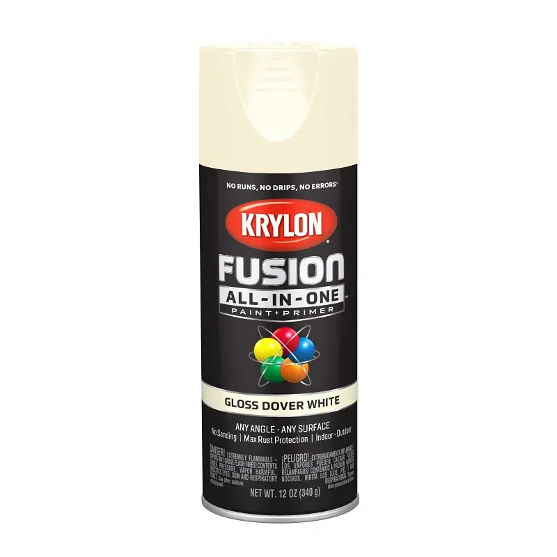 Krylon K02706007 Spray Paint, Gloss, Dover White, 12 oz, Can