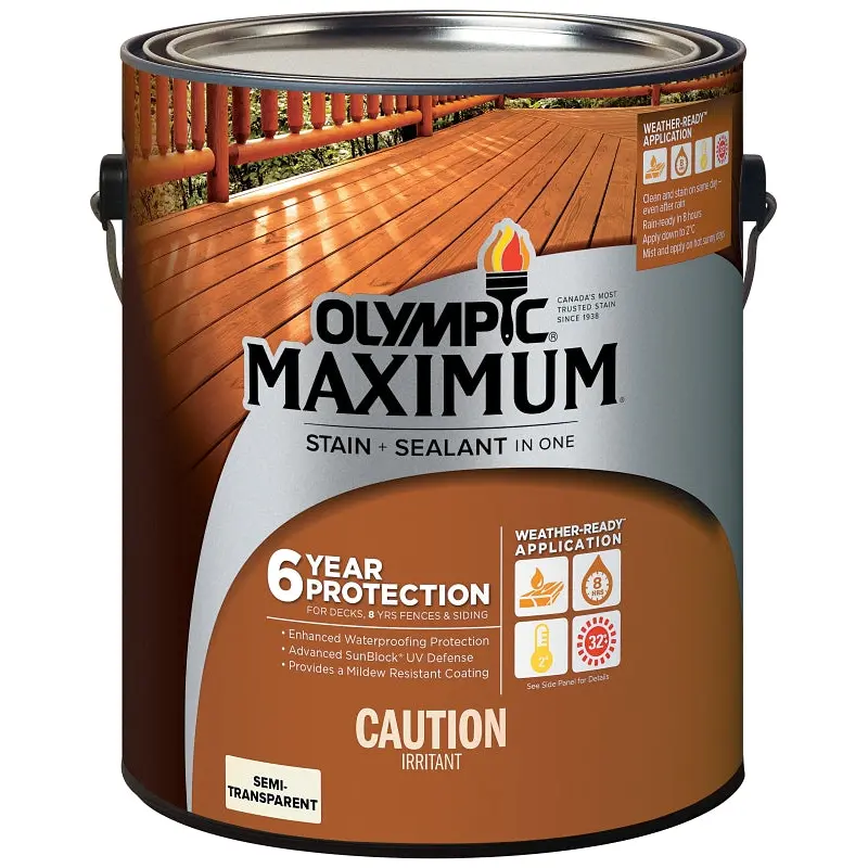 Olympic 79560C Stain and Sealant, Liquid, 1 gal, Pail