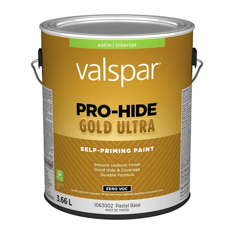 Pro-Hide Gold Ultra 029.1063002.007 Interior Self-Priming Paint, Satin, Pastel, 1 gal, 37 sq-m Coverage Area