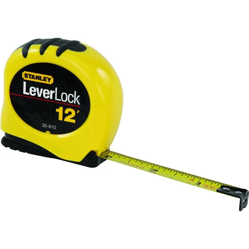 Stanley STHT30810 Measuring Tape, 12 ft L Blade, 1/2 in W Blade, Steel Blade, ABS Case, Black/Yellow Case