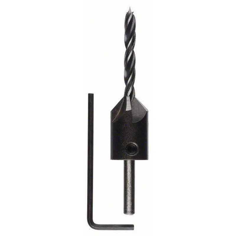 Brad point drill bits with 90 countersink 5 mm