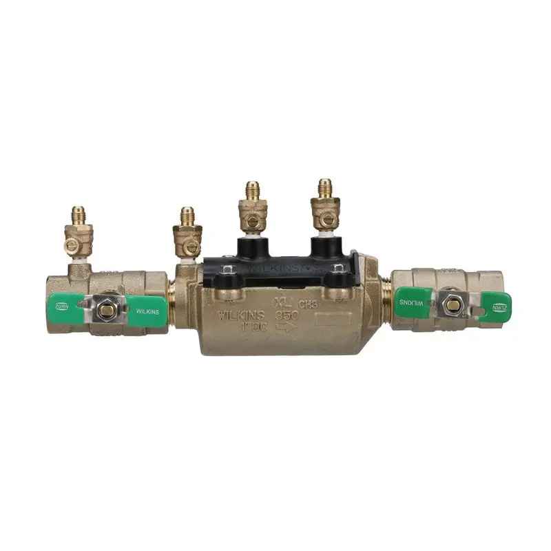 1 in. Lead-Free Bronze Double Check Valve Assembly with Integral Male 45 Degree Flare SAE Test Fitting6 / each
