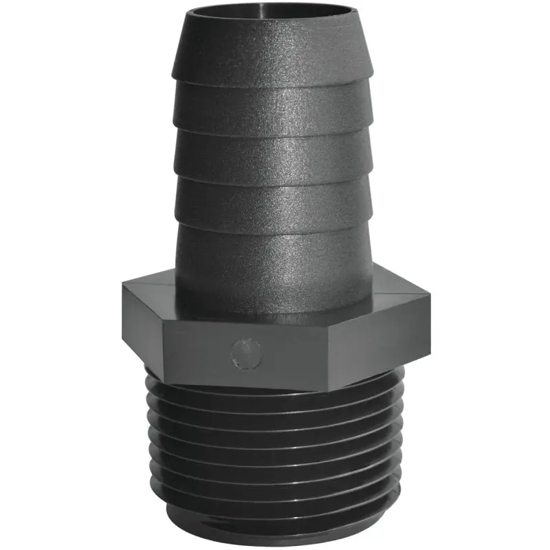 Green Leaf A3412P Pipe to Hose Adapter, Straight, Polypropylene, Black