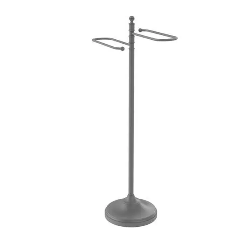 Allied Brass Matte Gray Freestanding Towel Rack