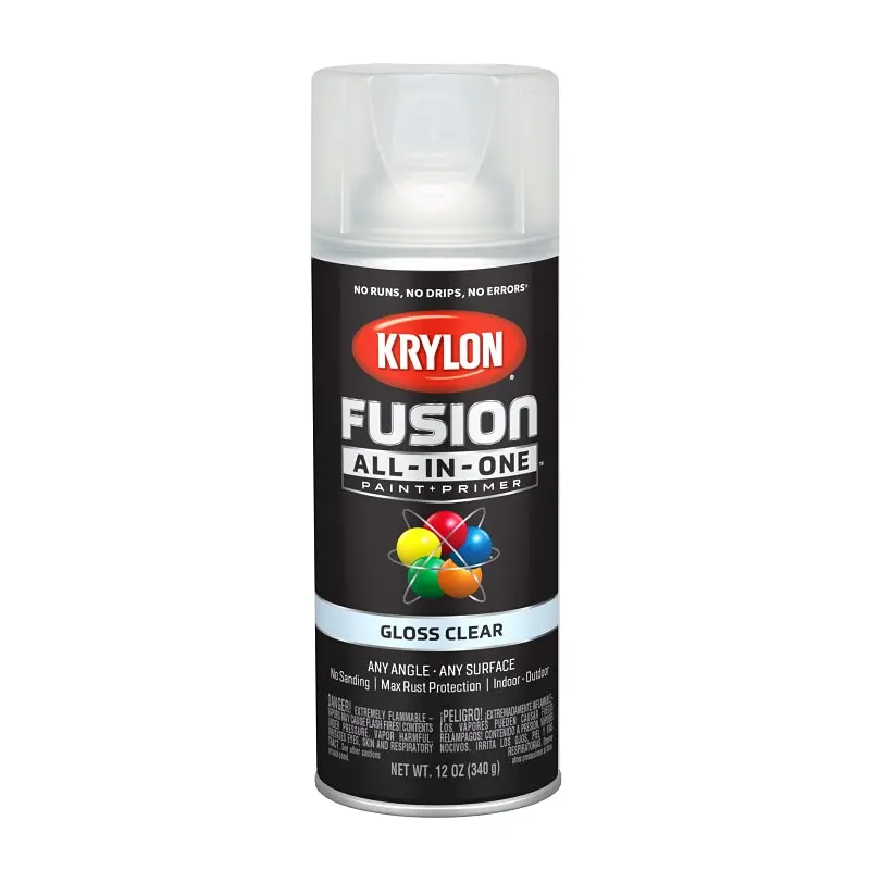 Krylon K02705007 Spray Paint, Gloss, Clear, 12 oz, Can