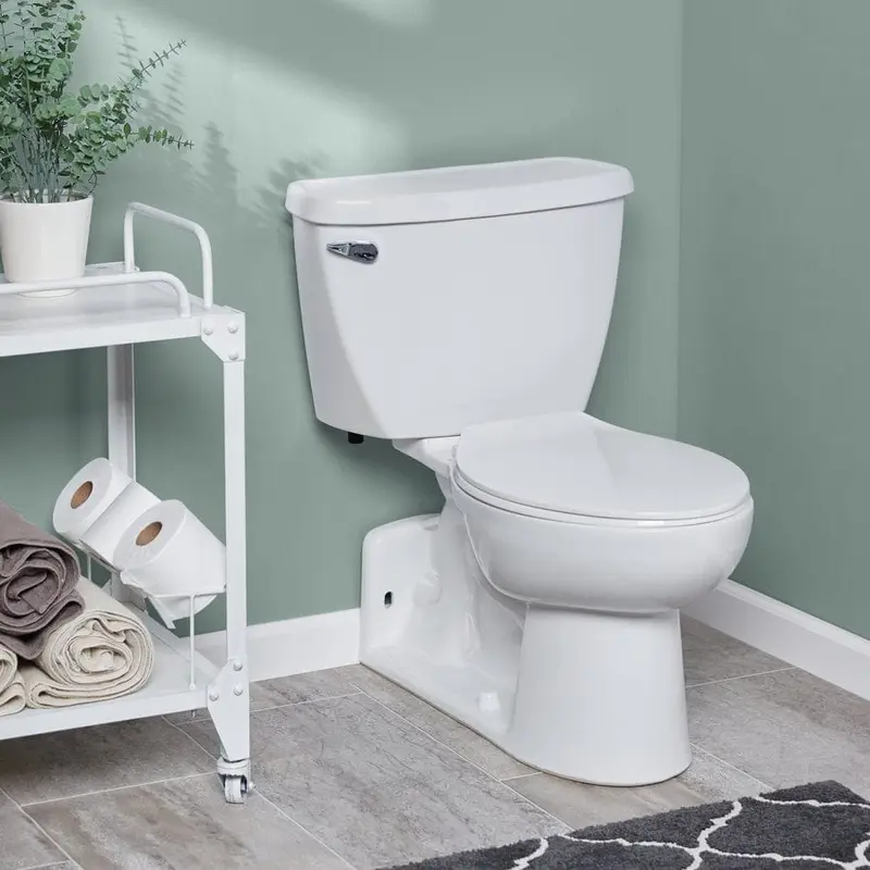 American Standard Yorkville White WaterSense Elongated Standard Height 2-Piece Toilet 4-in Rough-In Size