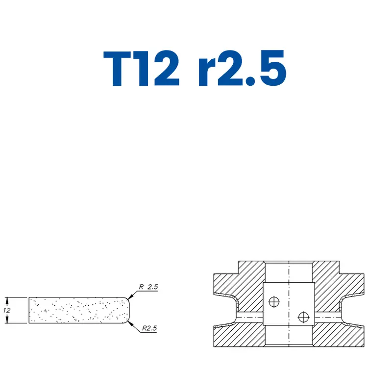 T12 r2.5 (12mm Eased Top & Bottom r2.5)EHS Kit (All materials high speed) / 1