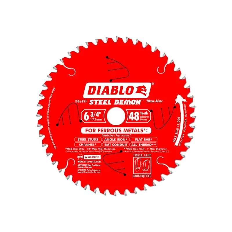Diablo D0649F 6-3/4 in. x 48 Tooth Steel Demon Metal Cutting Saw Blade