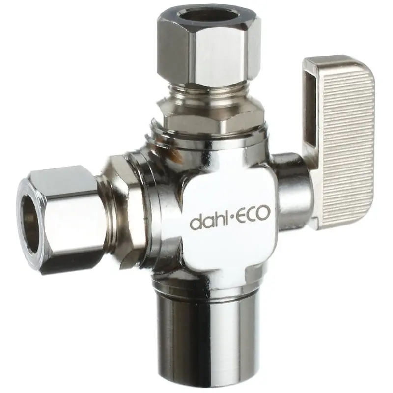 DAHL 511-13-31-31 Ball Valve, 1/2 x 3/8 x 3/8 in Connection, Solder x Compression, Manual Actuator, Brass Body