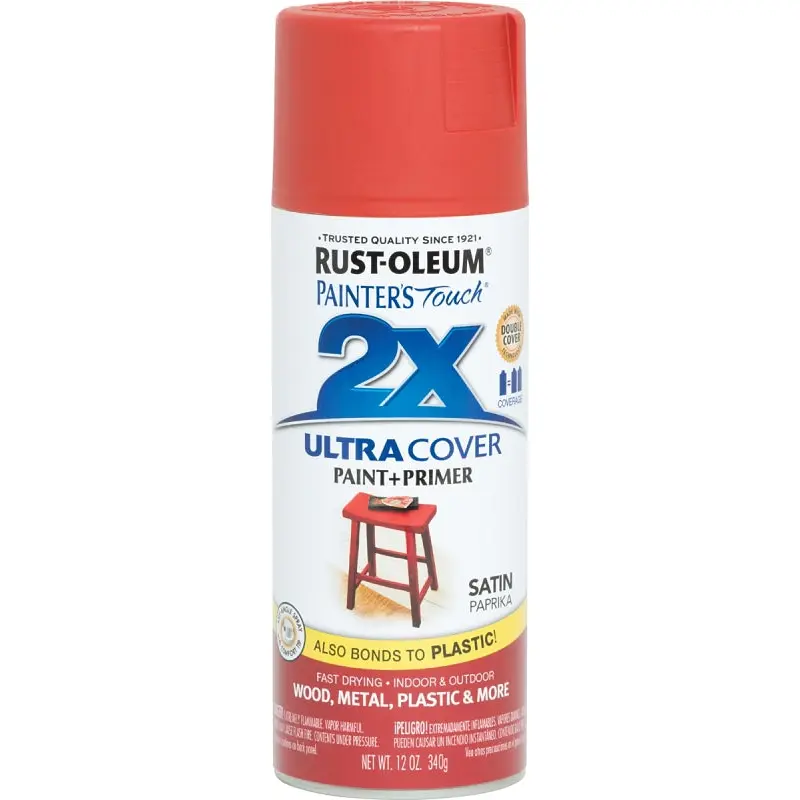 Rust-Oleum 249068 Spray Paint, Satin, Paprika, 12 oz, Can