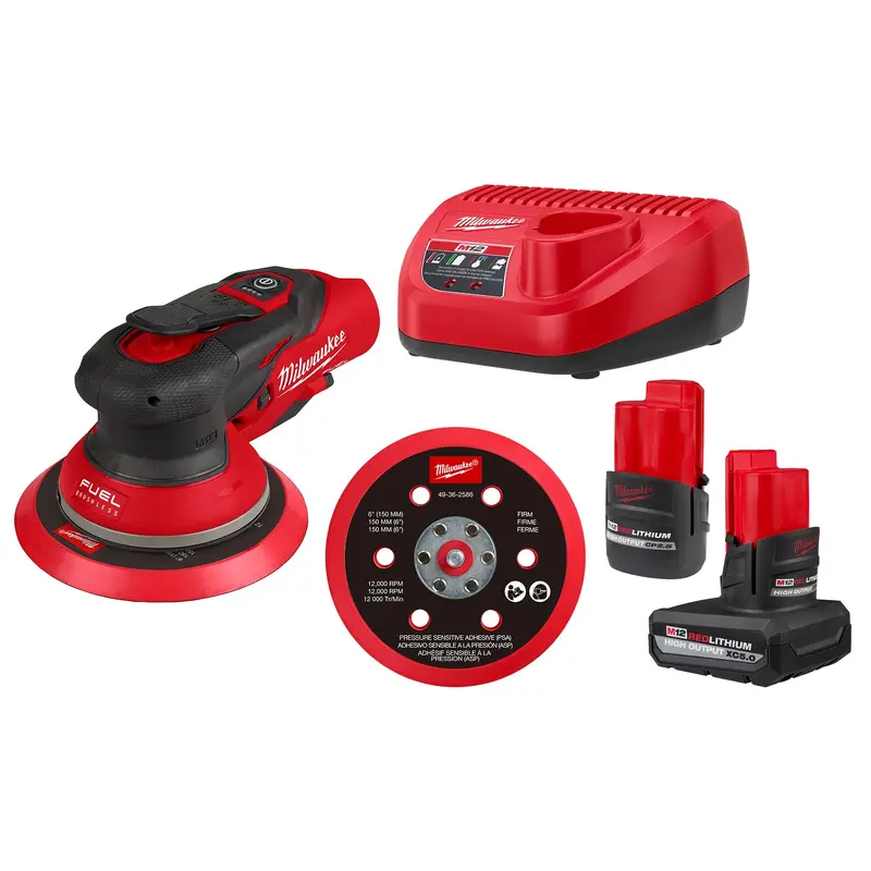Milwaukee 2585-22 M12 FUEL 6" Random Orbital Sander Kit (3/16")