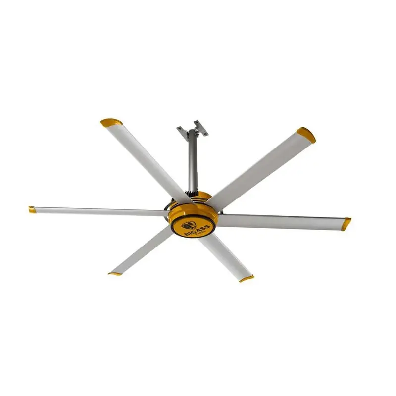 2025 7 ft. Indoor Yellow and Silver Aluminum Shop Ceiling Fan with Wall Controleach