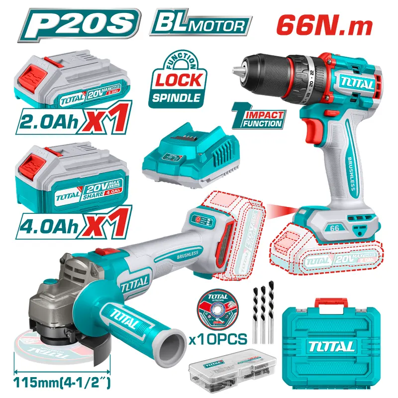 Total Cordless 2 pcs combo kit (TCKLI20273)