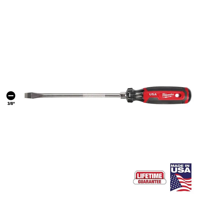 Milwaukee MT209 Screwdriver, 3/8 in Drive, Slotted Drive, 13 in OAL, 8 in L Shank, Acetate Handle, Cushion-Grip Handle