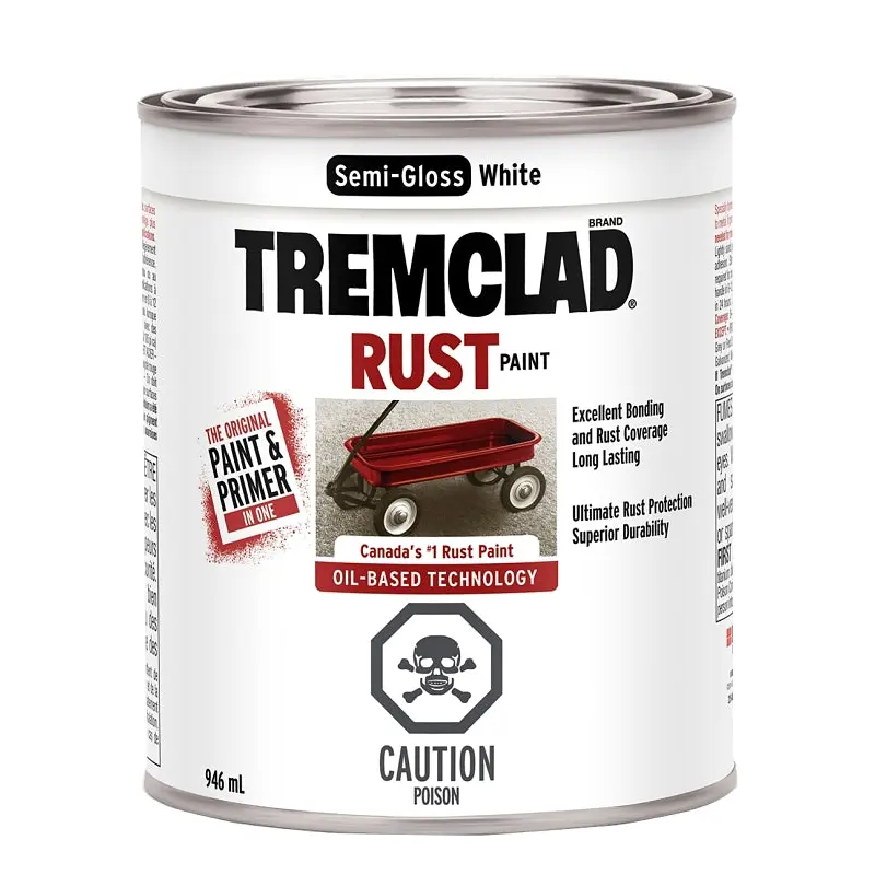 Tremclad 254933 Rust Preventative Paint, Oil, Semi-Gloss, White, 946 mL, Can