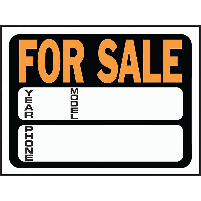 Hy-Ko Hy-Glo Series 3031 Identification Sign, For Sale, Fluorescent Orange Legend, Plastic