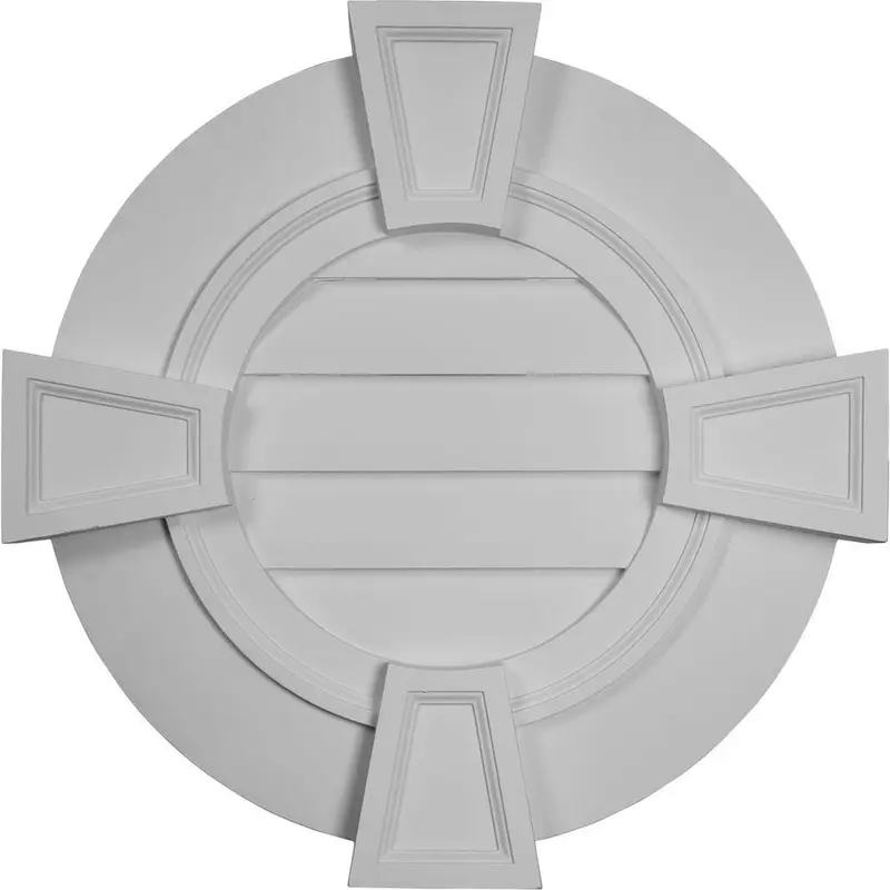 30 in. x 30 in. Round Primed Polyurethane Paintable Gable Louver Vent5.0 / each
