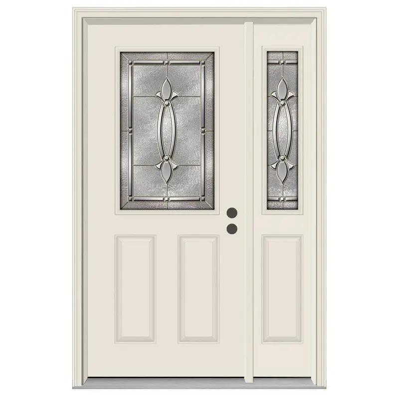 52 in. x 80 in. 1/2 Lite Blakely Primed Steel Prehung Left-Hand Inswing Front Door with Right-Hand SidelitePrimed / 52 x 80 / Left-Hand/Inswing