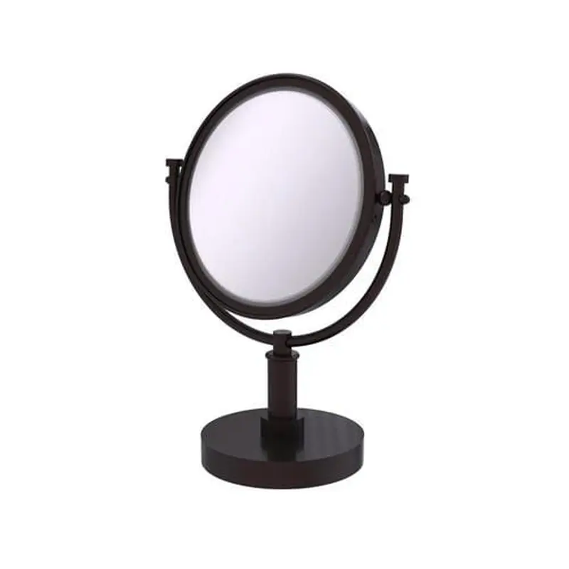 Allied Brass 8-in x 15-in Antique Bronze Double-Sided Magnifying Countertop Vanity Mirror