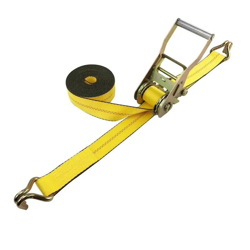 2 in. x 27 ft. 10,000 lbs. Self Tensioning Ratchet Strap with Double "J" Hooks