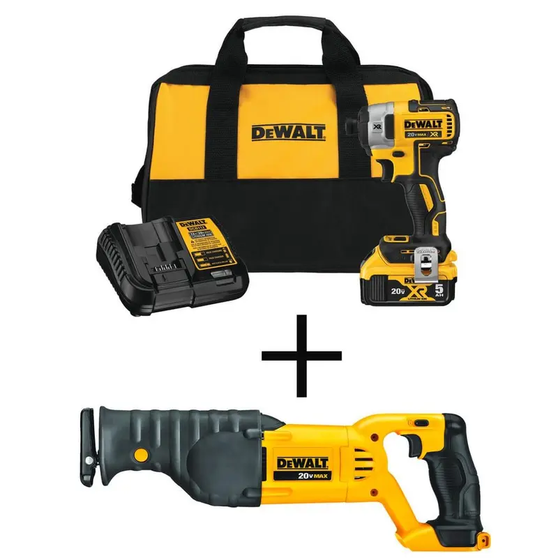 20-Volt MAX Lithium-Ion Cordless 1/4 in. Impact Driver with 20-Volt Lithium-Ion Cordless Reciprocating Saw (Tool-Only)4.45 / bundle