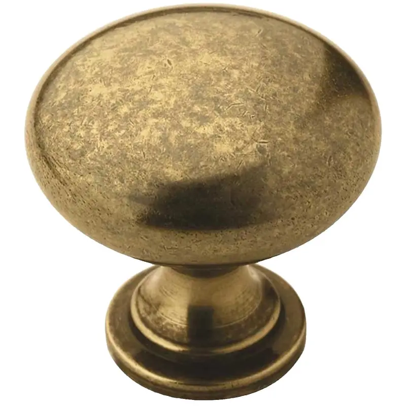 Amerock Allison Value Series BP53005BB Cabinet Knob, 1-1/8 in Projection, Zinc, Burnished Brass