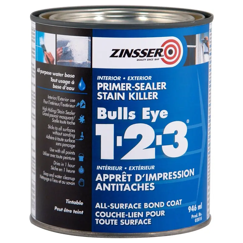 Zinsser Z02014 Primer, Flat, White, 946 mL, Can