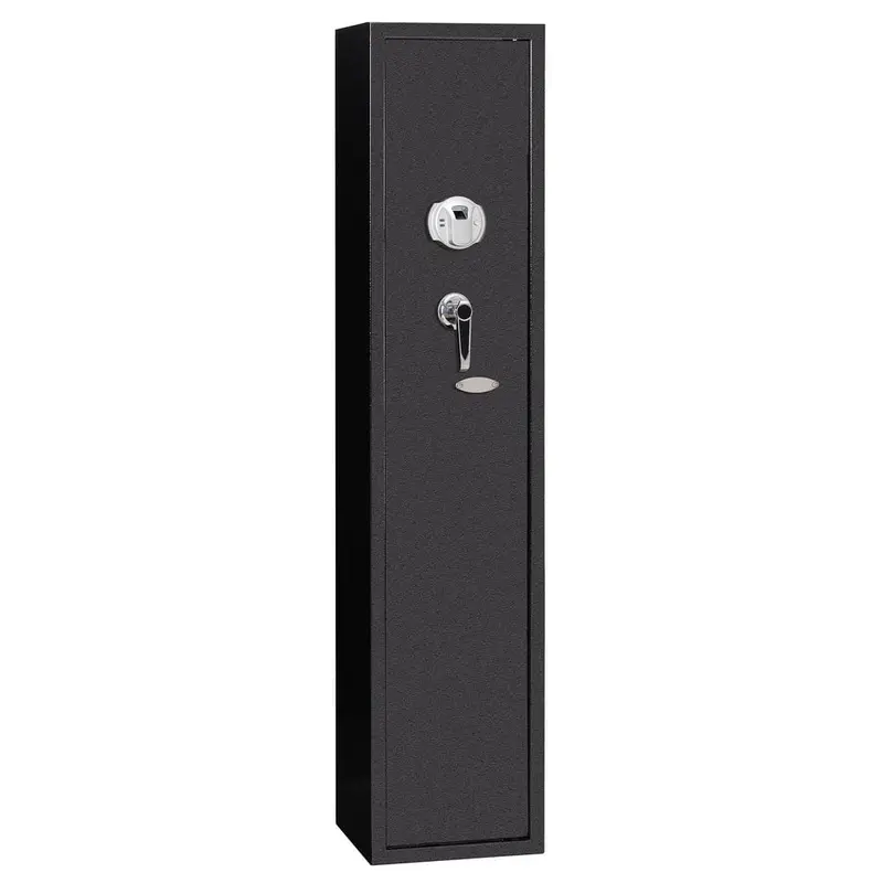 54.3 in. H Biometric Fingerprint Large Rifle Gun Safe for Home, Quick Access 4-Gun Safe with Handgun Cabinet, Black