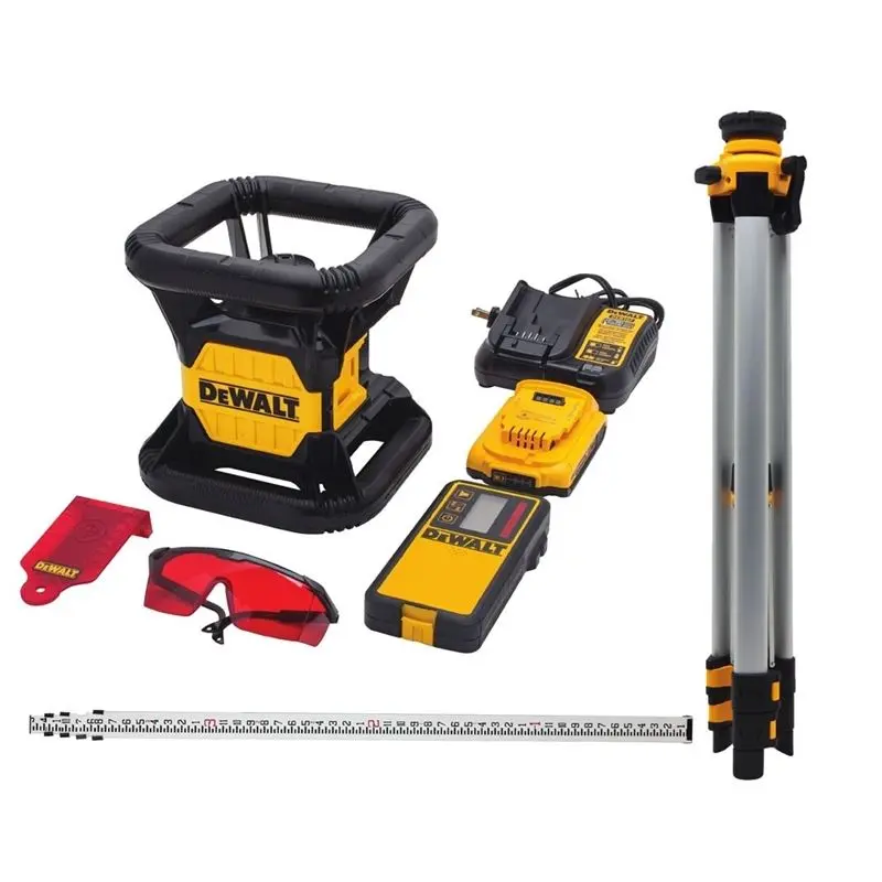 DeWalt DW074LRTR 20V MAX Red Rotary Laser W/Tripod And Rod